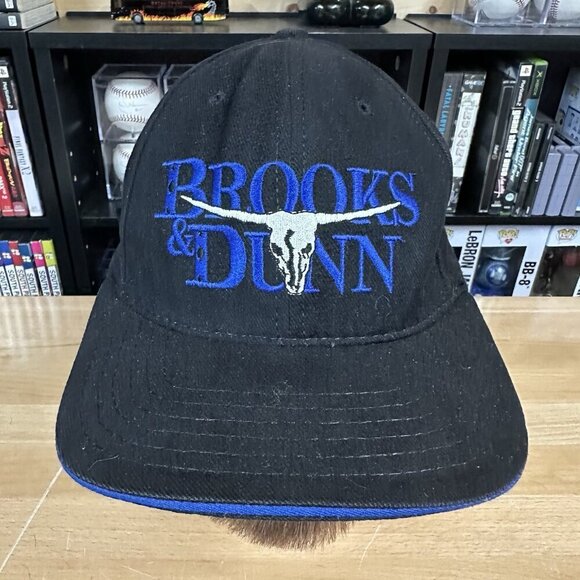 Vintage Brooks & Dunn  Baseball Cap Embroidered Black American Needle Hat USA - Picture 1 of 6